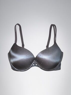 Victoria’s Secret Very Sexy Push-Up Crystal Rhinestone Embellished Grey Bra